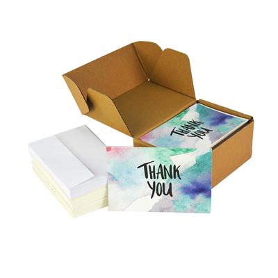 China Europe 48 Volume Thank You Notes Floral Flower 250gsm CMYK Paper Printed Wedding Thank You Card for sale