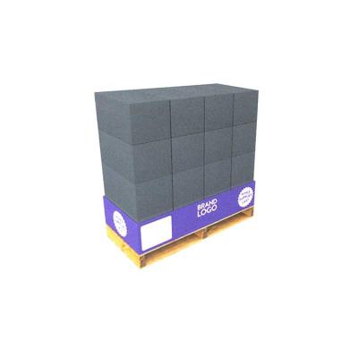 China Custom Large Corrugated Paper Pallet Tray Advertising Retail Cardboard Hook Shelf Paper Floor Display Stand for sale