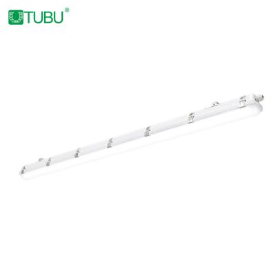 China Warehouse Tri-proof IP65 4FT LED Batten Light Flicker Free Shop Light With 3h Backup Battery Backup for sale