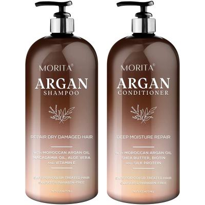 China Color-Protecting Aixin Private Label Vegan Hair Care Vitamin E Deep Moisture Repair Argan Oil Shampoo And Conditioner Set Shape Men And Women for sale