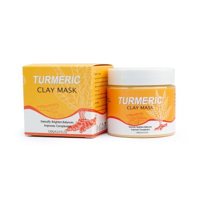 China AiXin Cosmetic Organic Turmeric Clay Face Mask OEM 120g Moisturizer Skin Mask Lightening Mud Organic Facial Mask for sale