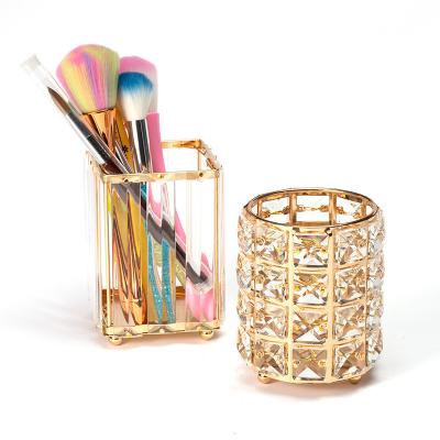 China Easy Apply Nordic Crystal Acrylic Nail Brush Cup INS Style Nail Brush Holder Makeup Brush Holder Pen Holder for sale