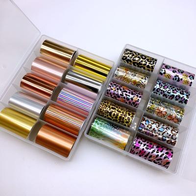 China Eco-friendly Material Hot Sales 10 Different Designs Nail Art 3D Stickers Nail Art Foil Transfer Foil Stickers for sale