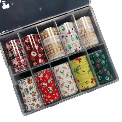 China Eco-Friendly 10 Rolls Christmas Nail Foil Transfer Material Stickers, Butterfly Designs Nail Foil Decals Adhesive Nail Art Supplies for sale