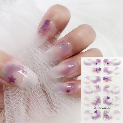 China Easy Wholesale 3d Nail Art Wraps Sticker Decals Strips Semi Cured Gel Polish Nail Sticker for sale