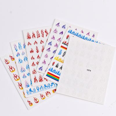 China Self Adhesive Waterproof Flame Nail Stickers, Nail Sticker Sheets with Waterproof Sticker for Nail Art Decoration for sale