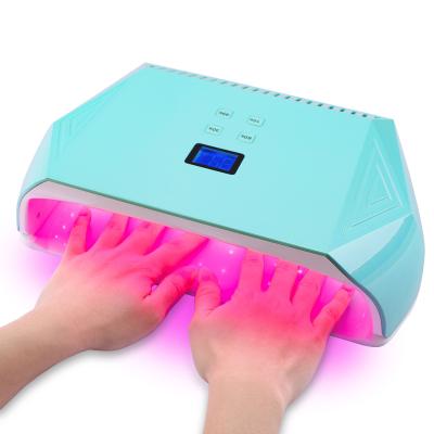 China New Arrival 128w Double Hand LED Gel Polish Dryer Powerful Quick Dry UV Nail Lamp For Nail Cordless Light for sale