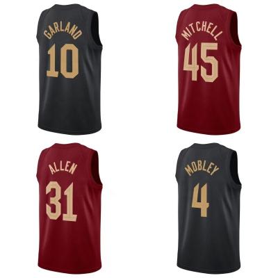 China Wholesale Men's 45 Donovan Mitchell 10 Darius Garland Basketball Shirt Stitched QUICK DRY Cleveland Cavalier Basketball Jersey Retro for sale