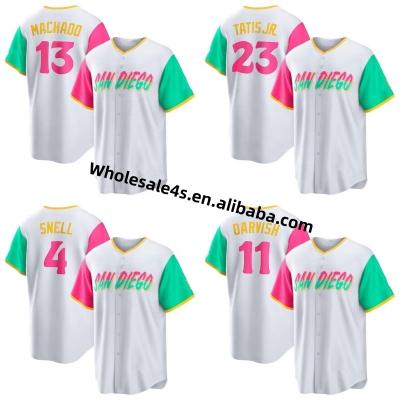 China Antibacterial San Diego Padre Baseball Jersey Ready to Board Mens Embroidery Baseball Wear Custom 13 Machado 23 Tatis Jr Shirts for sale