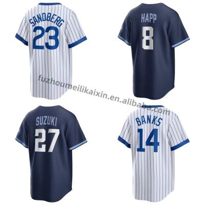 China Antibacterial Jersey Mens Baseball Chicago Cub Embroidery Baseball Wear Swanson 14 Banks 7 Banks Shirt Custom for sale