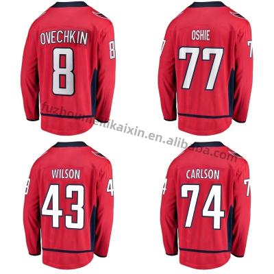 China Shirts & Complete Wholesale Capital Hockey Tank Top Ready To Ship American 8 Ovechkin 43 Wilson Embroidery Mens Ice Hockey Uniform for sale