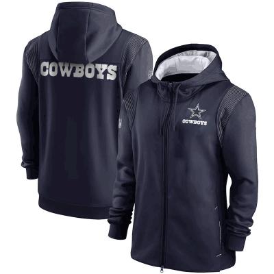 China Winter Waterproof Wholesale Warming Use All 32 Teams Cowboys Packers American Football Hoodies 3d Printing Football Zipper Sweatshirt for sale