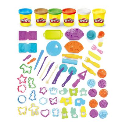 China Color Clay With Mold Fun DIY Burger Cake Mastic Machine Color Clay Play Kids Dough Playdough Set Toy for sale