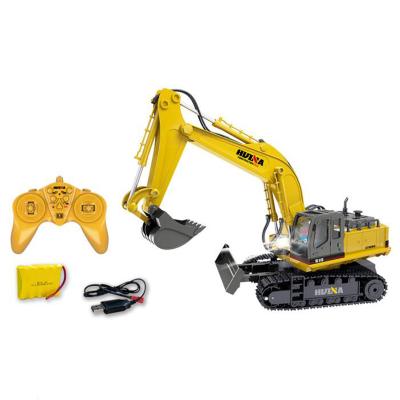 China Hobby 1510 RC Alloy Excavator 2.4G 11CH Metal Remote Control Engineering Digger Truck Model Toy 680' Rotation Sound Light for sale