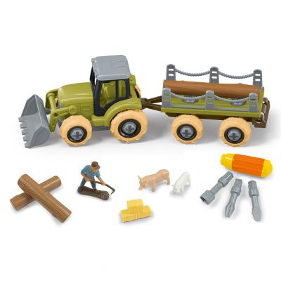 China DIY Farm Truck Disassemble Farm Tractor Trucks Loader for Kids, Assembly Farm Dump Truck Playset Toys for sale