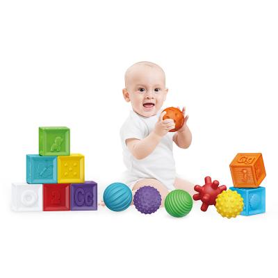 China DIY TOY Baby Educational Toy Sets Vinyl Plastic Soft Building Block And Balls for sale