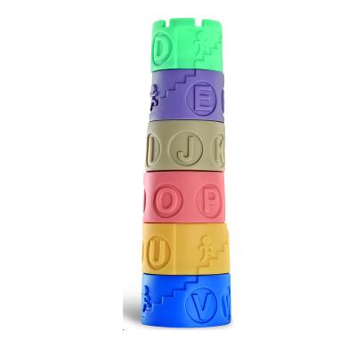 China Toy Building Soft Baby Stacking Cups Baby Toy Stacking Toy Silicone Stacking Cup Kids Soft Silicone Rubber Toy NEW for sale