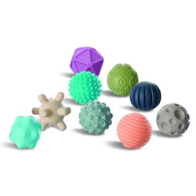 China Soft Silicone Toy Educational Baby Stacking Toys Soft Silicone Rubber Ball for sale