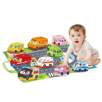 China Picnic Baby Vehicle Soft Toys with Play Mat, 9 PCS Cloth Vehicles and 1 Play Mat for sale