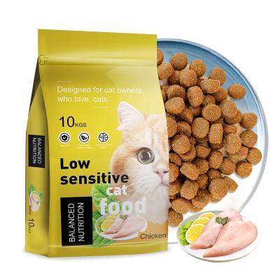 China OEM ODM Raw Materials 10kg Viable Natural Multiple Forms Pet Cats Like Dry Chicken Nutritious Balanced Flavor Cat Food for sale