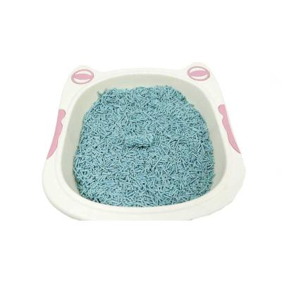 China OEM Viable Blue Bunch Tofu Cat Litter 1.5 2.0 3.0 Mm Plants Flushable Strong Bunch Natural Tofu Cat Litter for sale