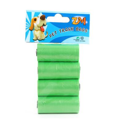 China Eco-friendly strong sustainable and tough to break four in each bag dog poop bag for sale