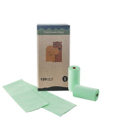 China Viable Hot Seller Dog Poop Bags Boxed 8 Rolls Light Green Disposable Toiletry Bag Thickened PPE Dog Poop Bag for sale