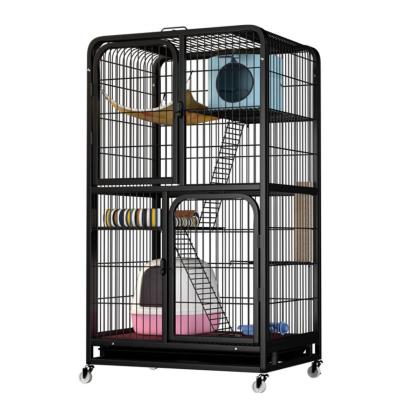 China Large Breathable Square Tube Pet Villa Cage Double-Layer Three-Layer Cat House Cat Climbing Frame Cat Litter for sale