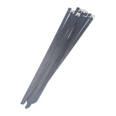 China Ball Lock Stainless Steel Epoxy Coated Cable Tie for Extreme Temperature Environments for sale