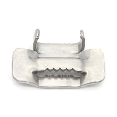 China Stainless Steel 1/4 Inch Width*0.12 mm Thickness 100 Pcs Pack Ear-lock Banding Strap Buckle for sale