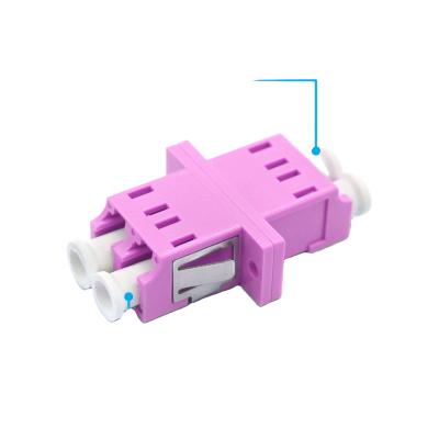 China Loading Test ≥ 70 N Fiber Optic LC/PC LC/PC OM4 Multimode Duplex Adapter with Flange for sale