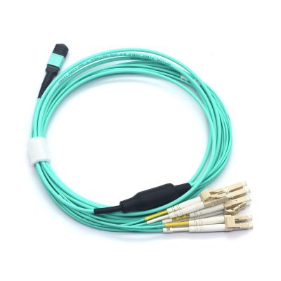 China Mpo To 8 Cores Duplex Lc/pc Om3 Mm Ftth Optic Fiber Patch Cord with 24 Ferrule Type for sale