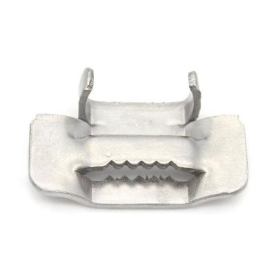 China Silver 201 Or 304 Stainless Steel Buckle 1/2″ 3/4″ Ear-Lokt Type for sale