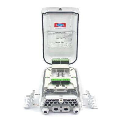 China 16 Cores Fiber Optical Terminal Box With 2x1:8 Tube Splitter for sale