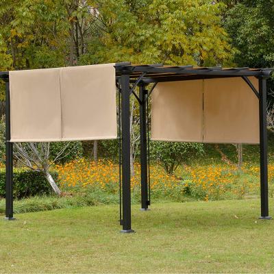 China Cheap Easily Assembled Backyard Shade Outdoor Modern Patio Retractable Pergola With Canopy And Retractable Roof Tent for sale