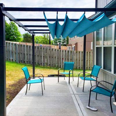 China Easily Assembled Outdoor Folding Manual Patio Garden Gazebo Sunshade Awning Aluminum Retractable Tent Roof Pergola for sale