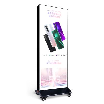 China Professional production of aluminum alloy rectangular led light box advertising standing moving light box for sale