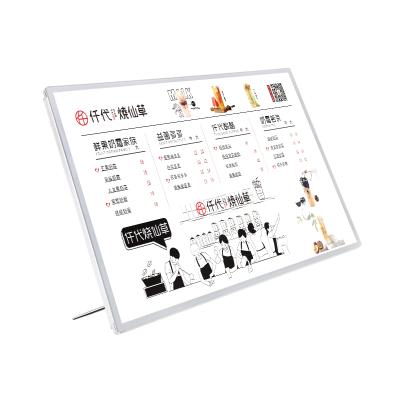 China Aluminum Alloy/Glass Tea Shop Menu Board Frame Led Poster Frame Led Magnetic Light Box for sale