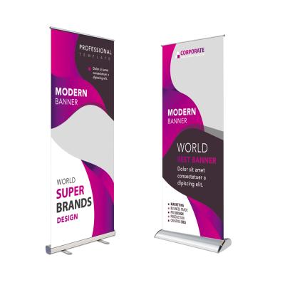 China Advertising& Specials& Exhibition Advertising Roll Stands Retractable Easy Promotion Roll Up Banner Display Stand for sale