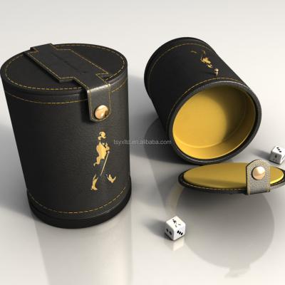 China Recycled Materials Custom Leather Lid With Colored PU Luxury Leather Dies Cup for sale