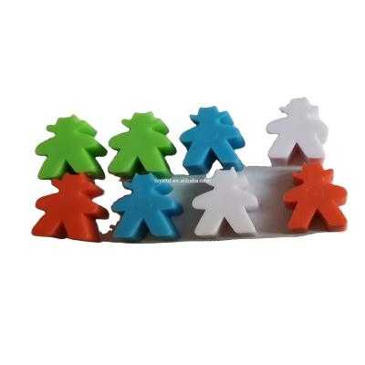 China Colorful Plastic Board Pawn Shop Plastic Token Human Plastic Meeple For Board Game Piece for sale