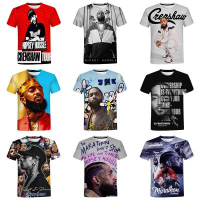 China QUICK DRY Hitter Nipsey Hussle 3D Printed Shirt For Men Hip Hop Hits 3D Digital Printing T-shirt Custom All Over Print T-shirt Apparel for sale