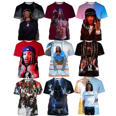 China Rapper King Von 3D Printed T-shirt Men's QUICK DRY Hip Hop R.I.P Short Sleeve Tops Digital Copy 2022 All Over Print Oversized Shirt for sale