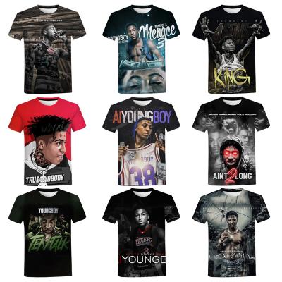 China Young Boy QUICK DRY 3d Printed Shirt For Men 2022 Hot Custom Design U.S.A Rapper Printing Shirts 3D Hip Hop New Casual Plus Size T Shirts for sale