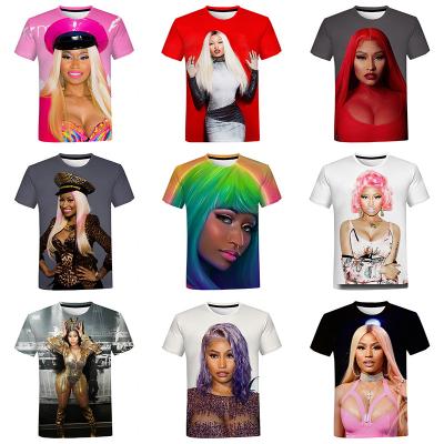 China QUICK DRY Hitter Nicki Minaj 3D Printed Shirt For Men's Hip Hop 3D Digital Print T-shirt All Over Print T-shirt Custom Graphic Clothing for sale