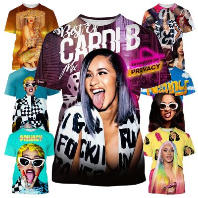 China CardiB QUICK DRY 3D Printed Shirt For Men's Hitter 2022 Digital Printing Men's Shirt All Over Print OEM ODM Hip Hop Plus Size Tops for sale