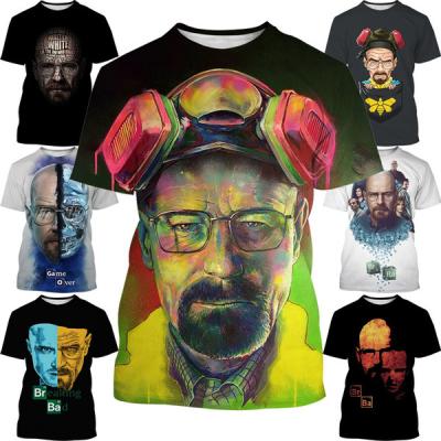 China Breaking Bad 3D Printing T-shirts Men Summer Shorts QUICK DRY Digital Printing Mens Top OEM ODM Tops Shirt 3D Tees for sale