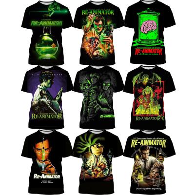 China Terror Re-animator 3D Print T-shirts Mens Summer Shorts QUICK DRY Sleeve Digital Printing Mens Top OEM ODM Tops Shirt 3D Tees for sale