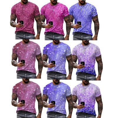 China 2022 QUICK DRY Mark Colorful 3D Digital Printing T-shirts Men Summer Short Sleeve Printing Mens Top OEM ODM Tops Shirt 3D Tees for sale