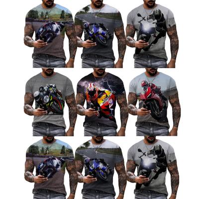 China 2022 QUICK DRY Motorcycle Racing 3D Print T-shirts Mens Summer Shorts Sleeve Digital Printing Mens Top OEM ODM Tops Shirt 3D Tees for sale